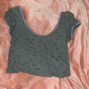 Urban outfitters Ditsy Floral pointelle scoop neck top